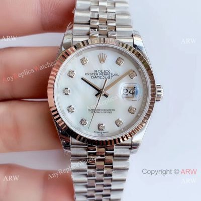 3235 Rolex Datejust Replica Watch Stainless Steel White MOP Dial